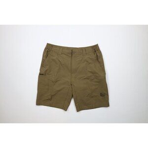 Fintech Mens Size Large Performance Stretch Fishing Outdoor Cargo Shorts Green